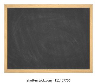 Blank Chalkboard With Wood Frame, Erased And Ready For Your Message