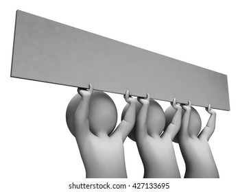 Blank Characters Representing Copy Space And Displaying 3d Rendering