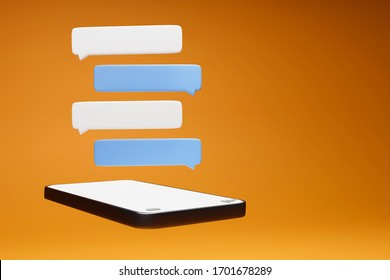 Blank Chat Box On Smartphone.Social Media Technology Concept.3D Render.