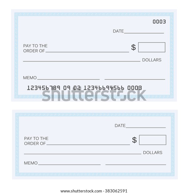 Blank Check Stock Illustration 383062591 | Shutterstock