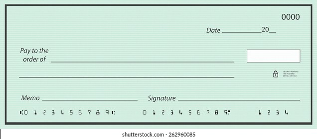 Blank Check With False Numbers 
