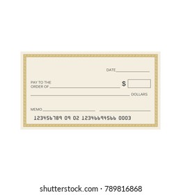 Blank check template. Check template. Banking check template