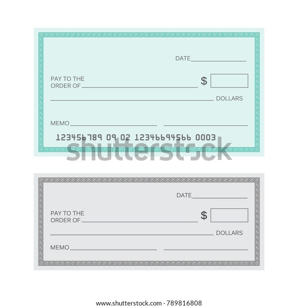Blank Check Template Check Template Banking Stock Illustration 789816808
