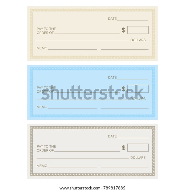 Blank Check Template Check Template Banking Stock Illustration 789817885