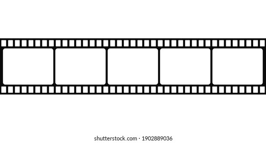 Blank cinema film strip. Black and white film strip.