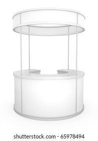 Blank Circular Trade Stand. 3D Rendered Illustration.