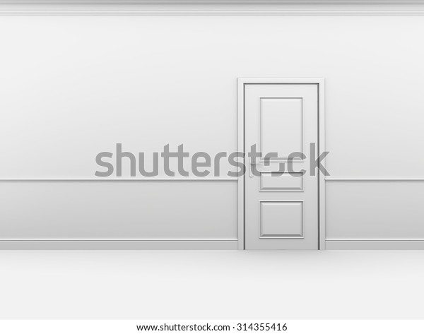 Blank Clean Interior Closed Interior Door Stock Illustration