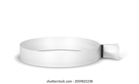 Blank Cloth Wristband Mockup. 3d Illustration Isolated On White Background 