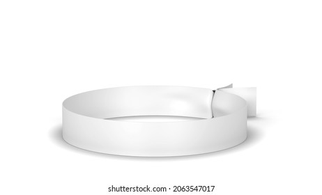 Blank Cloth Wristband Mockup. 3d Illustration Isolated On White Background 