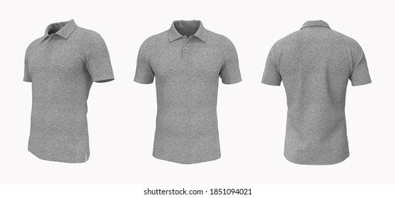 Blank Collared Shirt Mock Front Side Stock Illustration 1851094021 ...