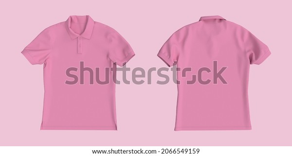 Blank Collared Shirt Mockup Front Back Stock Illustration 2066549159 ...