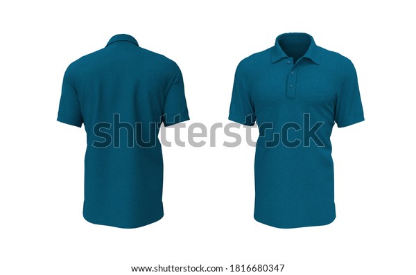 Blank Collared Shirt Mockup Template Front Stock Illustration ...