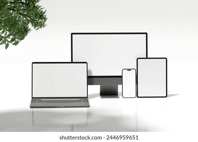 Blank color Multi_Device created using 3D rendering modeling
