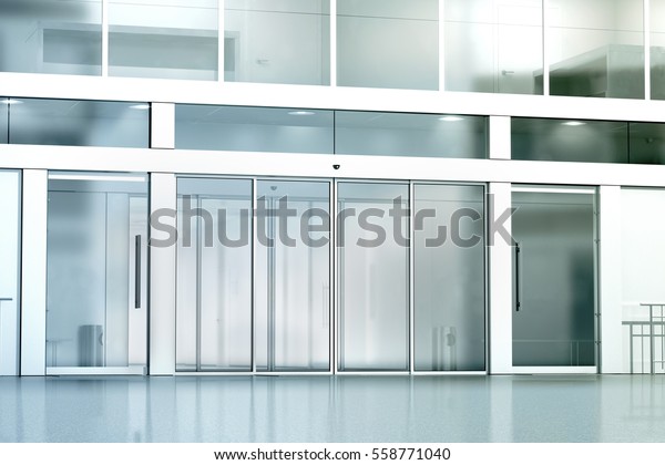 Blank\
commercial building glass entrance mockup, 3d rendering. Business\
canter closed entry mock up. City bank exterior outdoor template.\
Corporation facade architecture, front\
view.