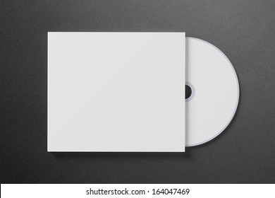 Blank Compact Disk Cover On Dark Background