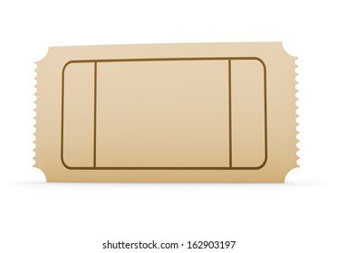Blank concert ticket isolated on white.