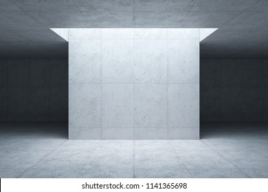 Blank Concrete Space Interior, 3d Rendering