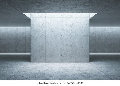 Blank Concrete Space Interior, 3d Rendering