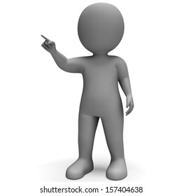Blank Copyspace With 3d Character Pointing To Message
