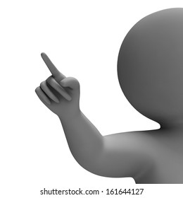 Blank Copyspace And 3d Character Pointing To Message