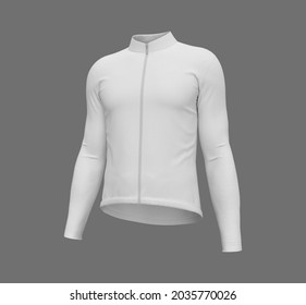 Blank Cycling Jersey Mockup In Front, Side And Back, 3d Rendering, 3d Illustration