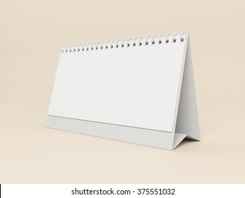 Blank Desk Calendar On A Beige Background