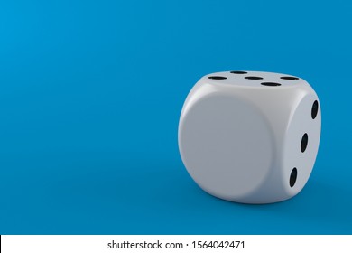 Blank Dice Isolated On Blue Background. 3d Illustration