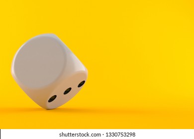 Blank Dice Isolated On Orange Background. 3d Illustration