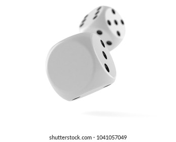 Blank Dice Isolated On White Background. 3d Illustration