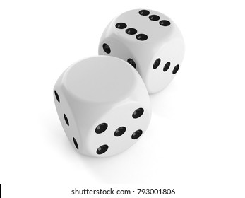 Blank Dice Isolated On White Background. 3d Illustration