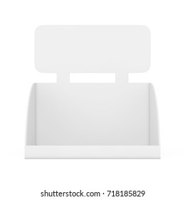Blank Empty Box Display for Products Promotion with Copy Space for Yours Design on a white background. 3d Rendering