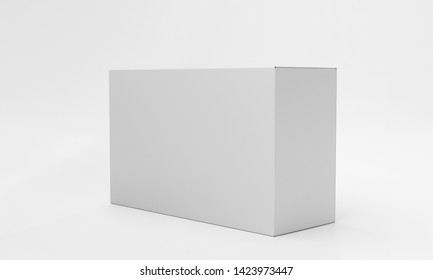 Blank Empty Box Product Template. Single Horizontal Box Ready For Branding. 3D Render