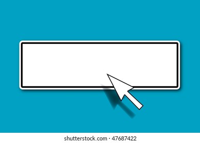 blank and empty button with copyspace and mouse courser