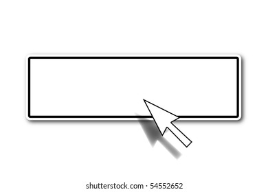 blank and empty button with copyspace and mouse courser