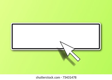 blank and empty button with copyspace and mouse courser