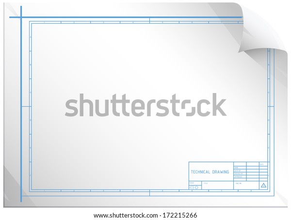 Blank Engineering Drawing Sheet Stock Illustration 172215266