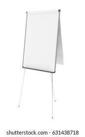 Blank Flip Chart Standing Isolated On White Background 3d Illustration