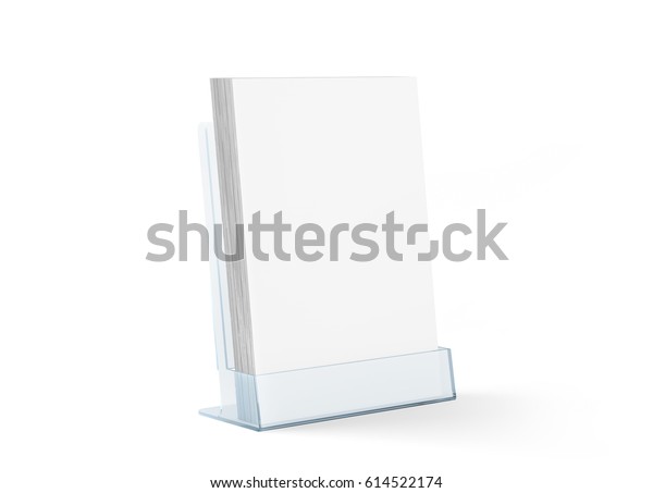 Download Blank Flyer Mockup Glass Plastic Transparent Stock Illustration 614522174