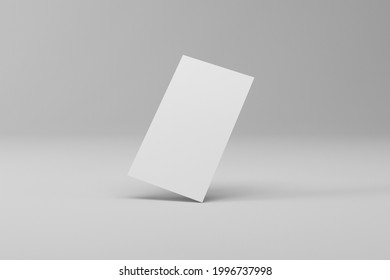 Blank Flying Business Card Mockup, 3D Render.