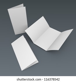 Blank Folded Paper Leaflet Or Flier Mock Up In DL Size