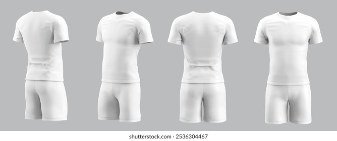 blank Football Soccer player Uniform front back view on white background, football jersey mockup ,3d illustration, 3d rendering - Powered by Shutterstock