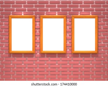 blank frame on brick wall