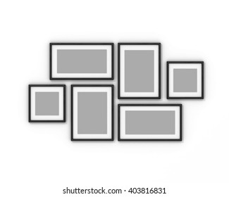 Black Blank Photo Frame Wall Gallery Stock Vector (Royalty Free) 478085932