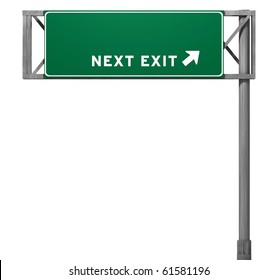 Blank Freeway Sign - 3D Isolated