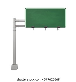 Blank Freeway Sign. 3D Rendering