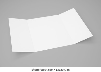 Blank Gate Fold Brochure Isolated With Soft Shadows