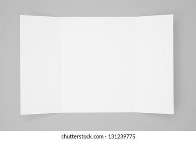 Blank Gate Fold Brochure Isolated With Soft Shadows