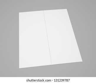 Blank Gate Fold Brochure Isolated With Soft Shadows