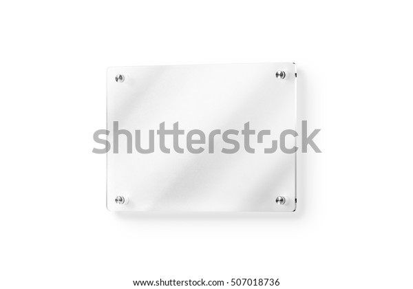 Blank Glass Name Plate Wallmounted Mockup Stock Illustration