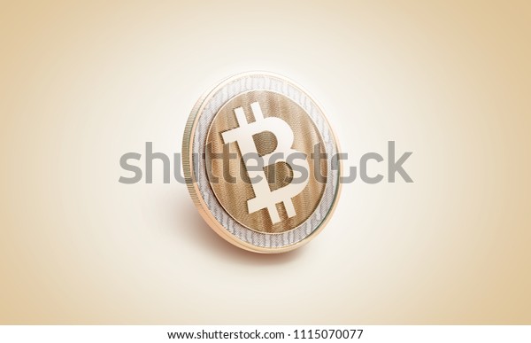 Download Blank Gold Shiny Bitcoin Mockup 3d Stock Illustration 1115070077